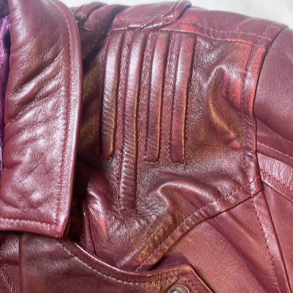 Lambskin real leather cosplay galaxy skylord guardian handmade burgundy maroon - Picture 8 of 15